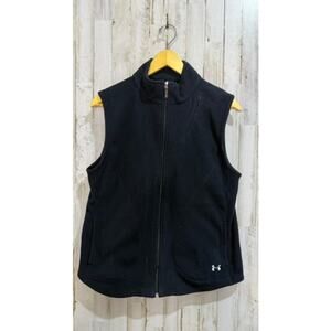 Under Armour Women's Black‎ Fleece Vest Size Large Sleeveless Casual